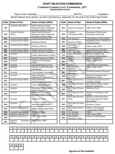 SSC CGL Post Code List 2023 Latest Updated SSC Codes List