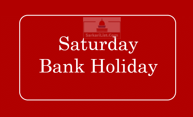 Saturday Bank Holiday List 