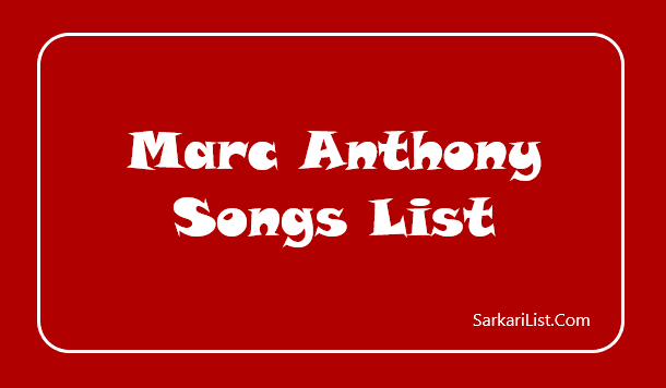 Marc Anthony Songs List