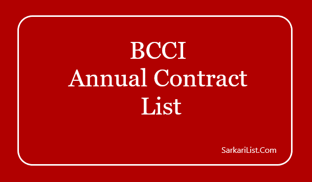 BCCI Annual Contract List 
