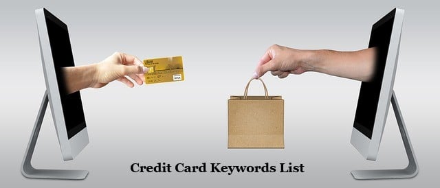 Credit Card Keywords List 