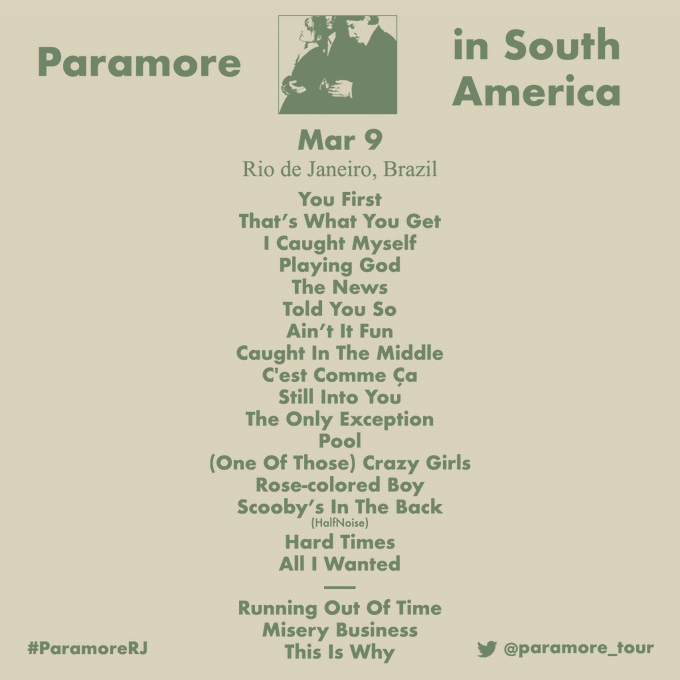 Paramore Setlist