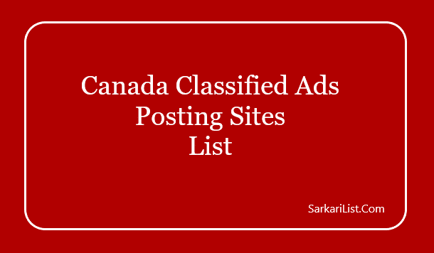 Canada Classified Ads Posting Sites List