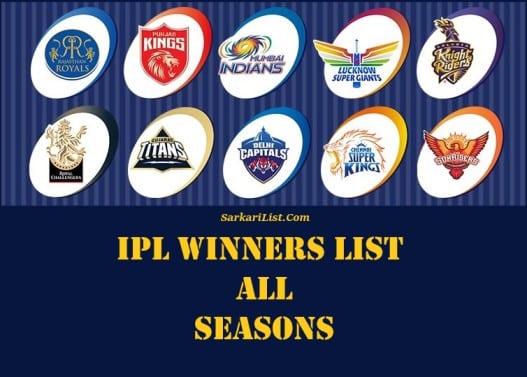 IPL Winners List All Seasons 