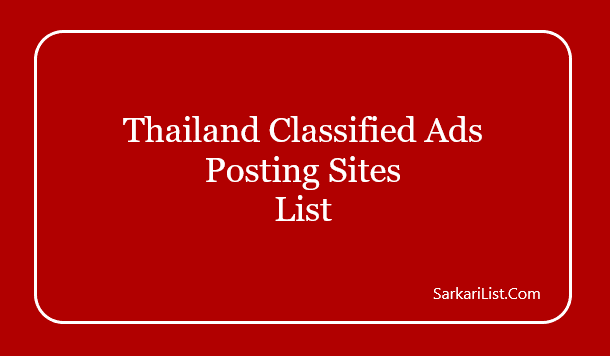 Thailand Classified Ads Posting Sites List
