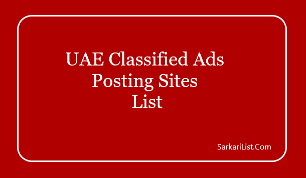 UAE Classified Ads Posting Sites List 
