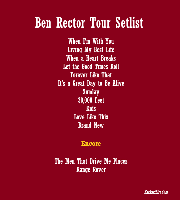 Ben Rector Tour Setlist