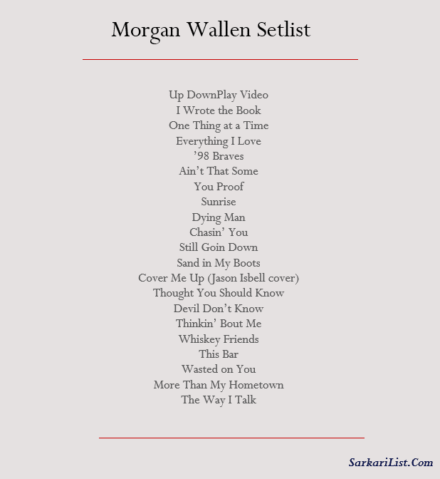 Morgan Wallen Setlist 