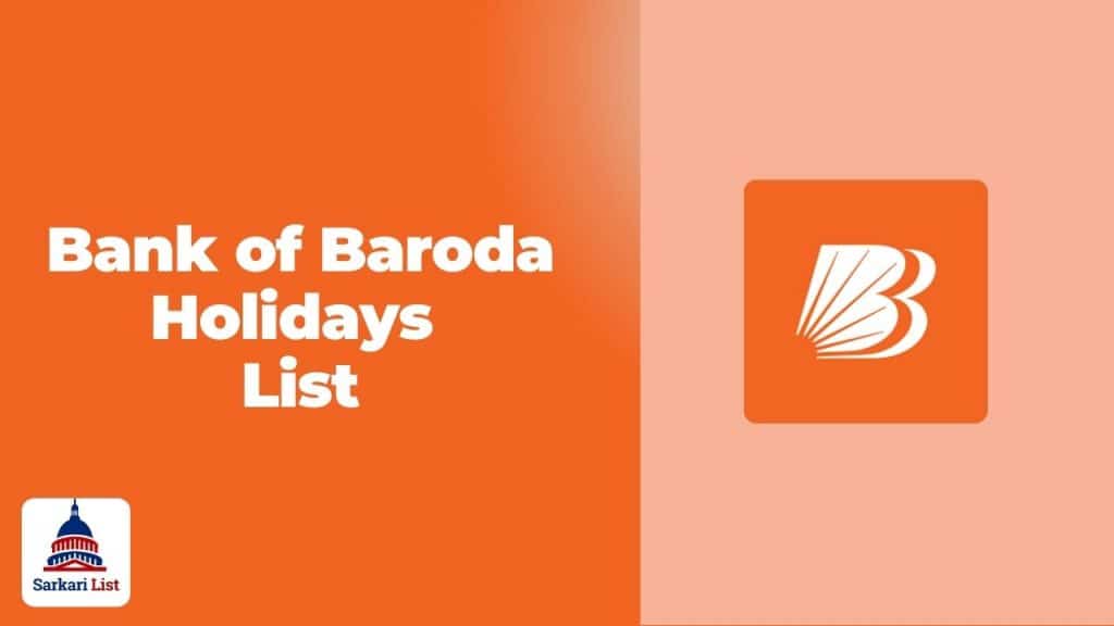 Bank of Baroda Holidays List