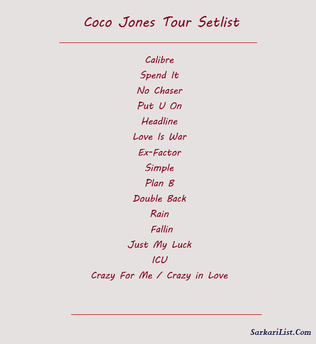 Coco Jones Tour Setlist 
