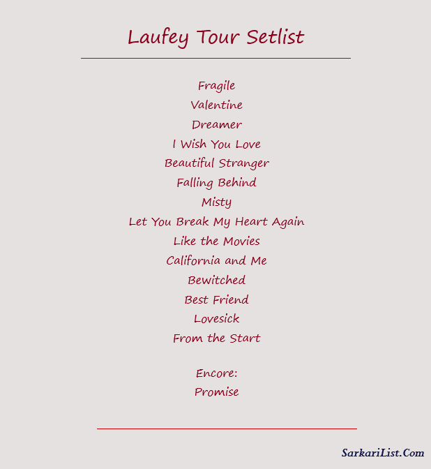 Laufey Tour Setlist 