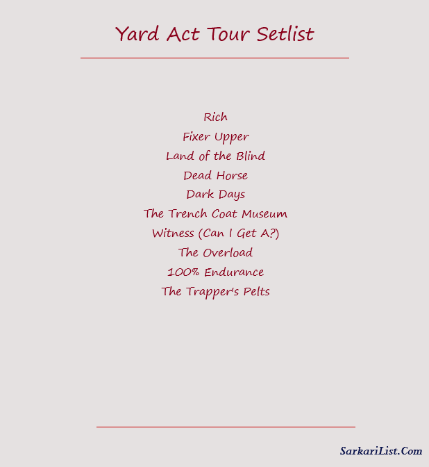Yard Act Tour Setlist 