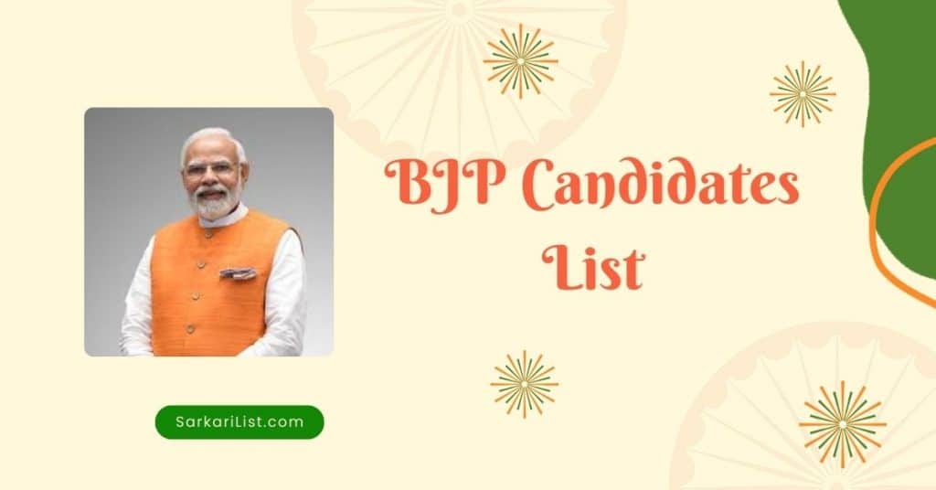 BJP Candidates list new