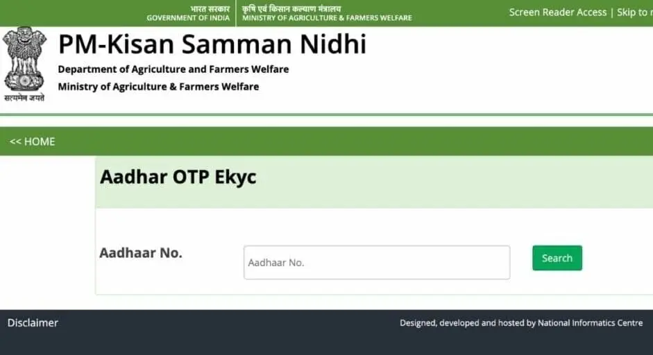Update PM Kisan eKYC