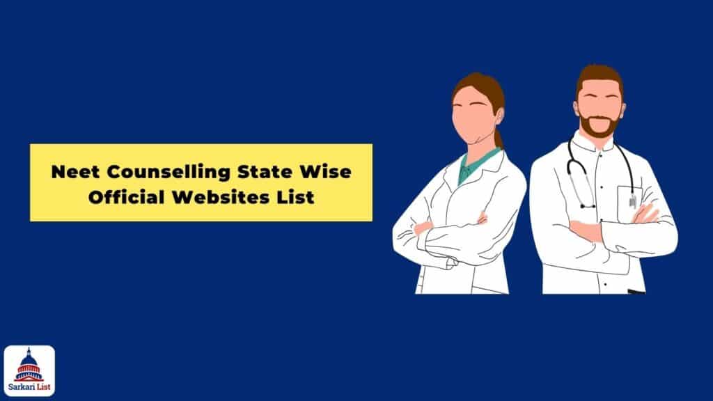 Neet Counselling State Wise Official Websites List