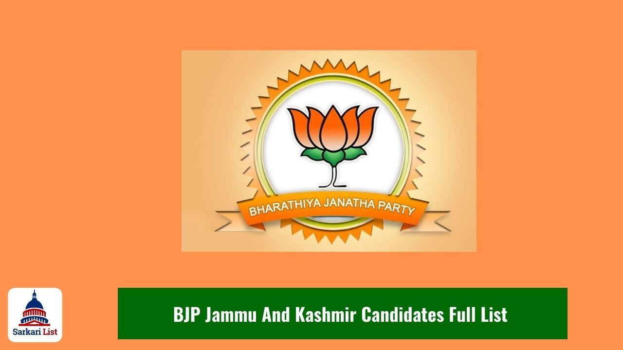 BJP Jammu And Kashmir Candidates Full List 2024