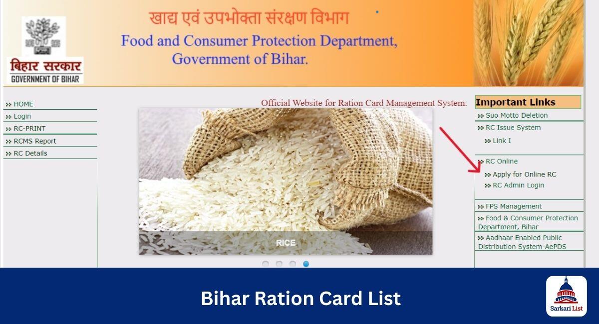 Bihar Ration Card List 