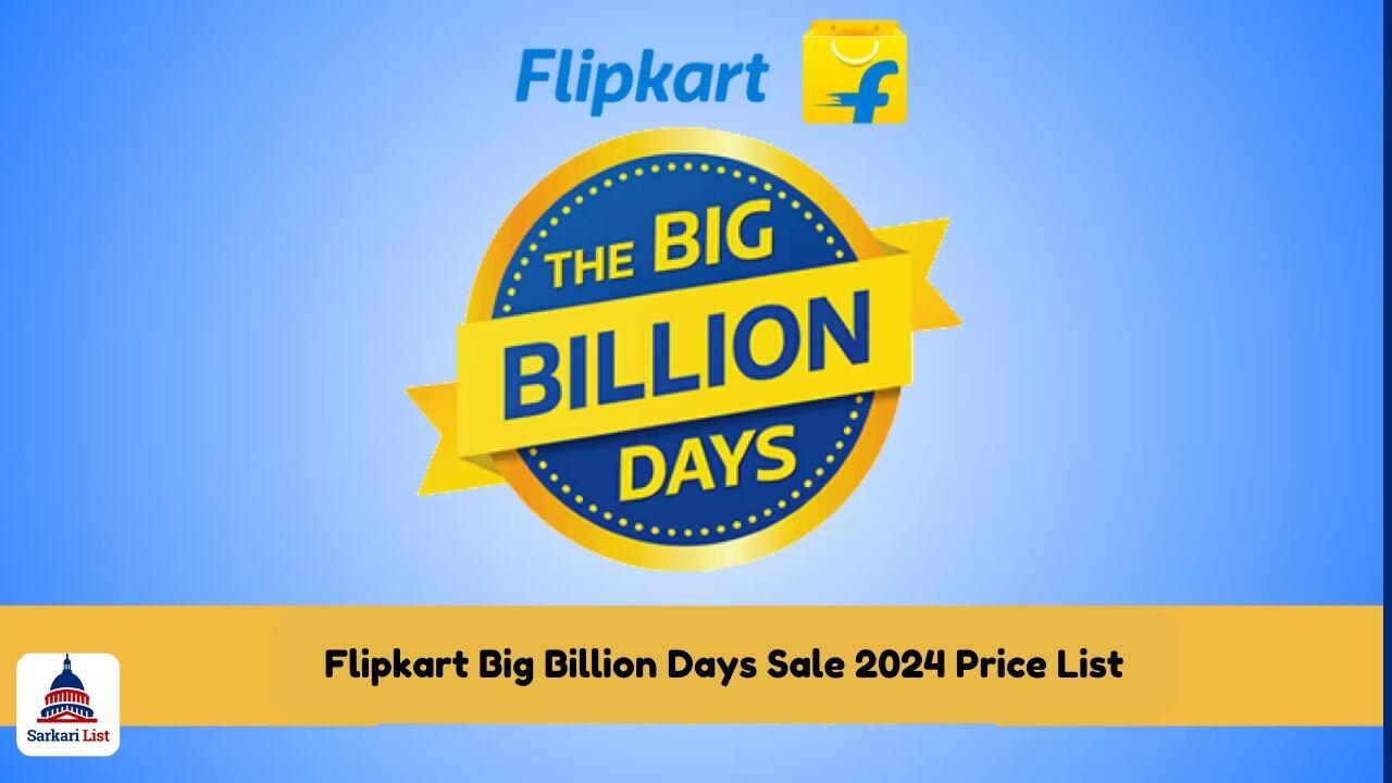 Flipkart Big Billion Days Sale 2024 Price List