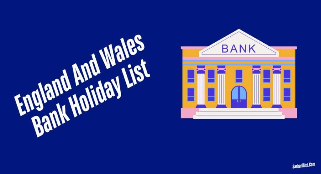 England And Wales Bank Holiday List