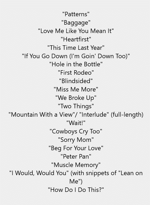 Kelsea Ballerini Setlist 2025