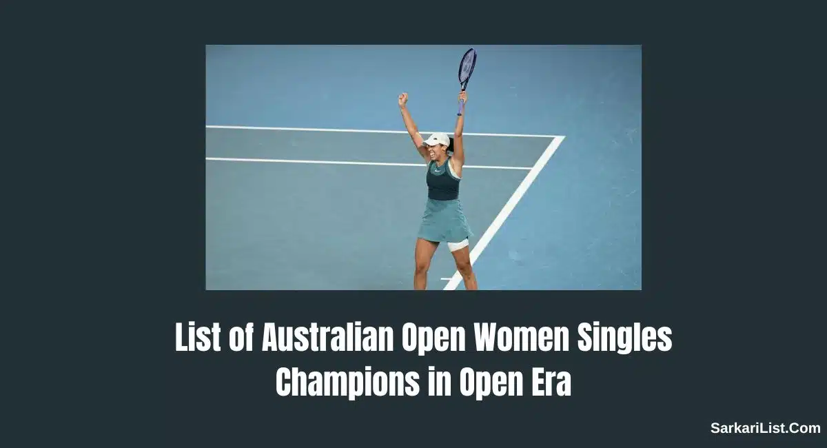 List of Australian Open Women Singles Champions in Open Era 1 List of Australian Open Women Singles Champions in Open Era