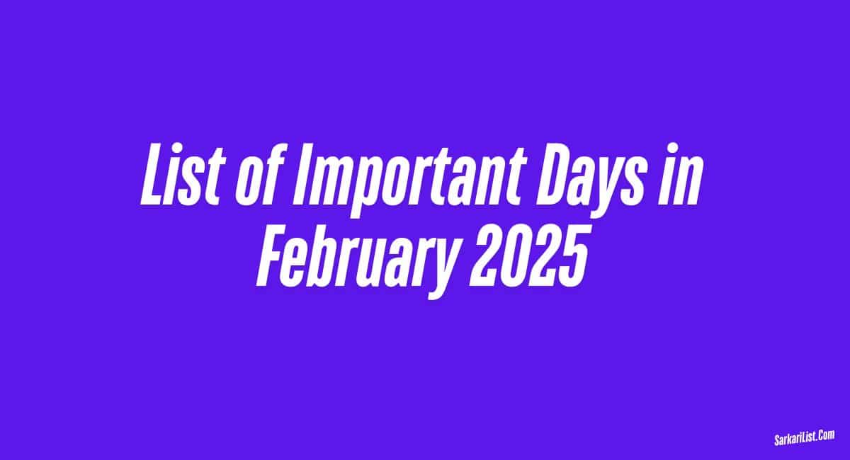 List of Important Days in February 2025