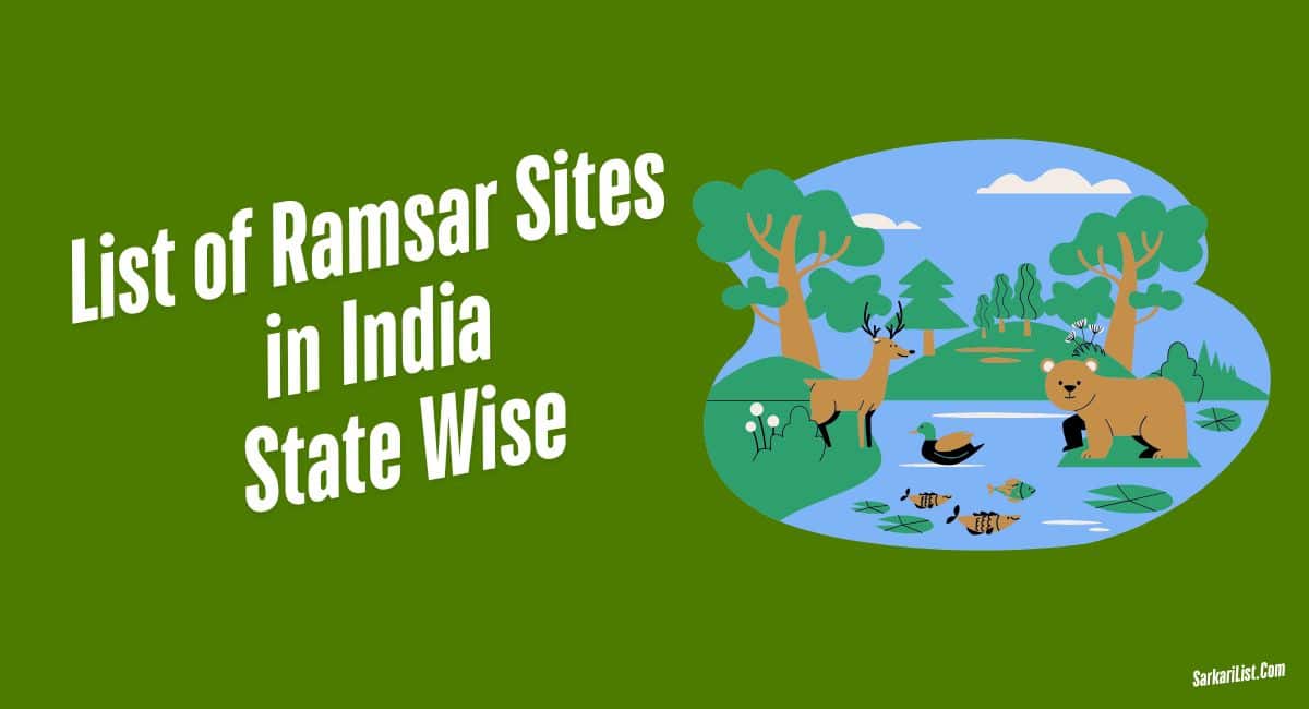 List of Ramsar Sites in India State Wise