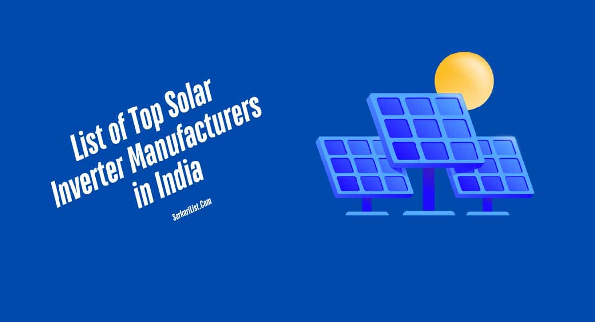 List of Top Solar Inverter Manufacturers in India 2025