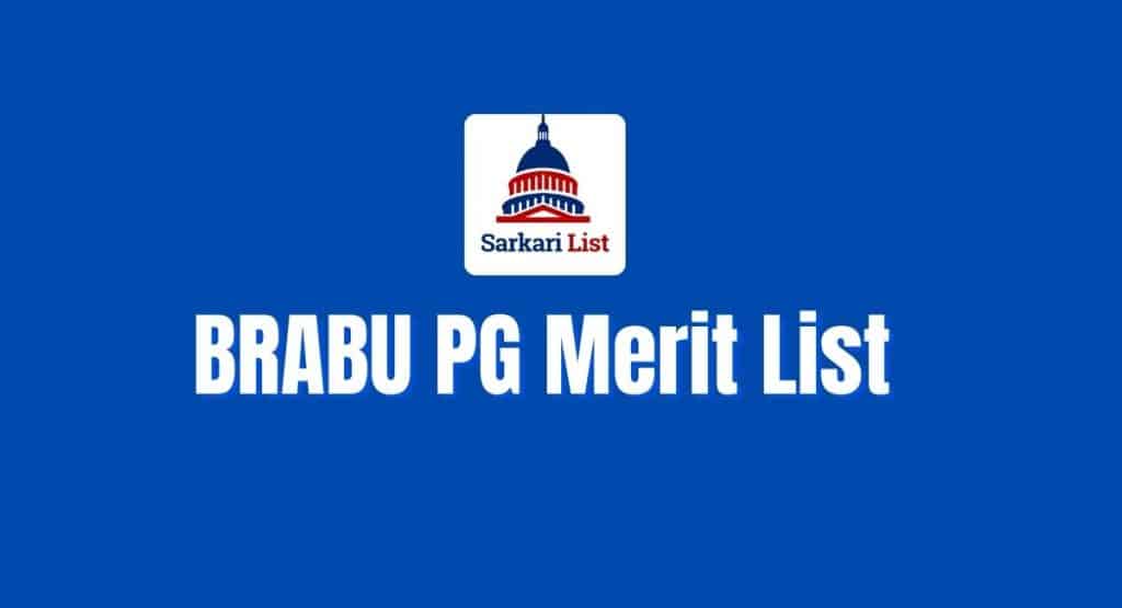 BRABU PG Merit List