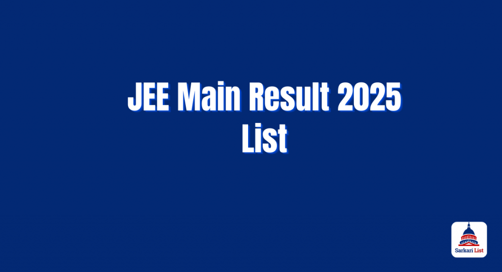 JEE Main Result 2025 List