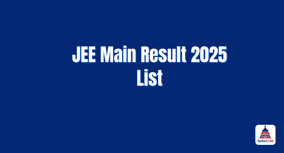 JEE Main Result 2025 List