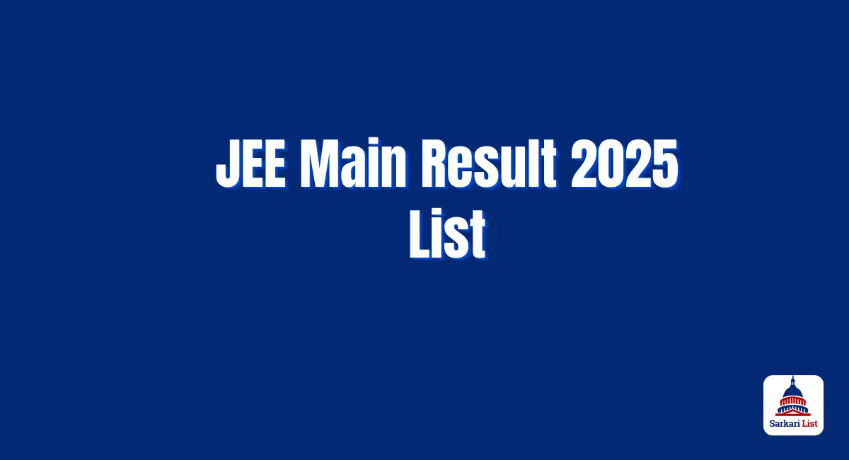 JEE Main Result 2025 List