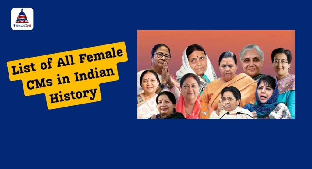 List of All Female CMs in Indian History