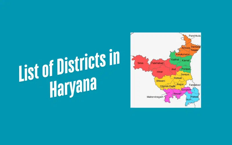 List of Districts in Haryana