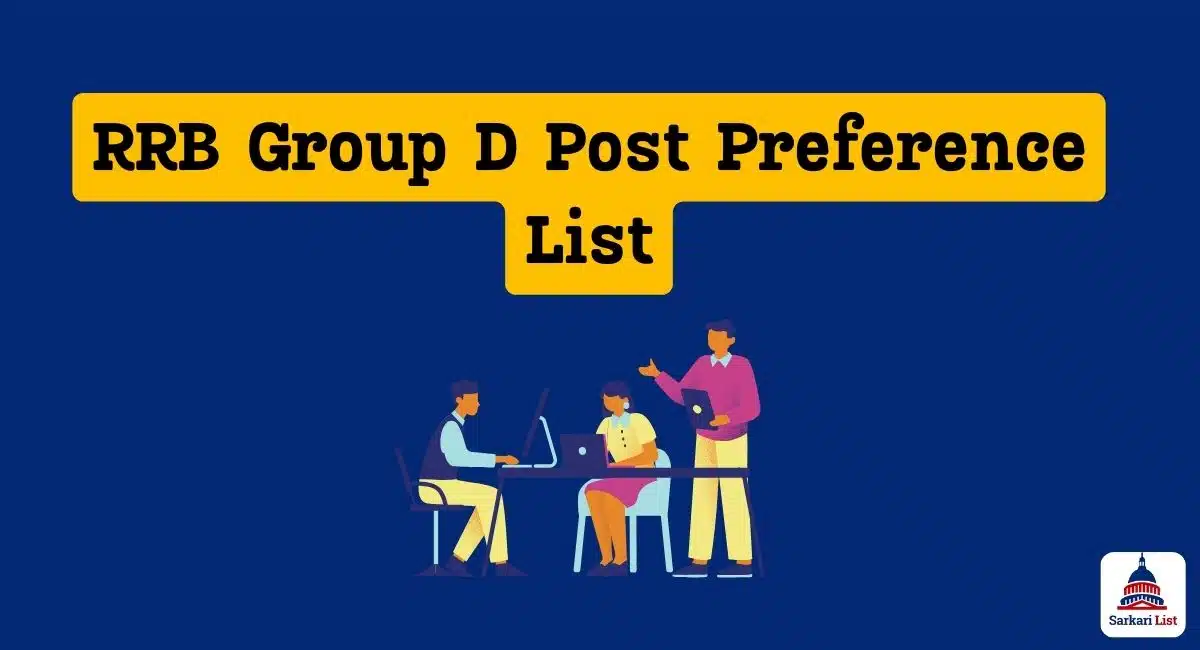 RRB Group D Post Preference List