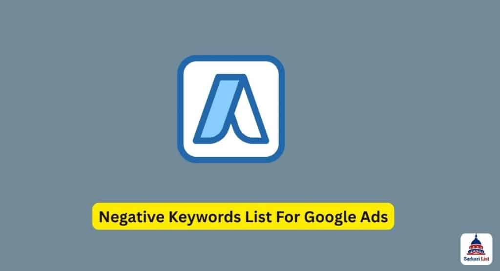 Negative Keywords List For Google Ads