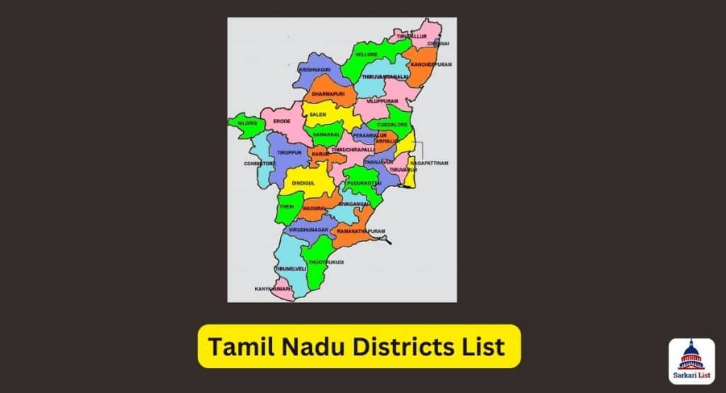 Tamil Nadu Districts List 2025 With Area & Population 1 Tamil Nadu Districts List
