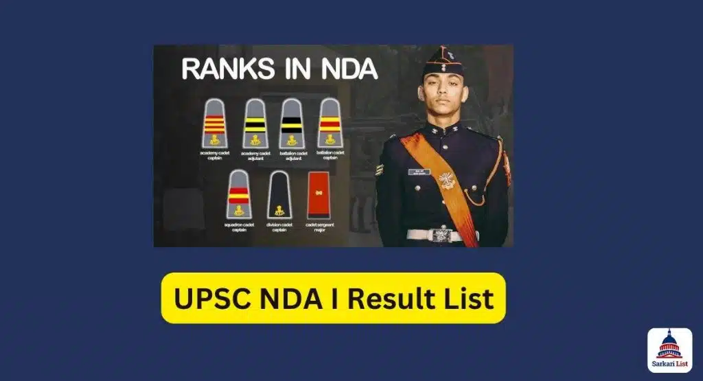 UPSC NDA I Result 2025 List