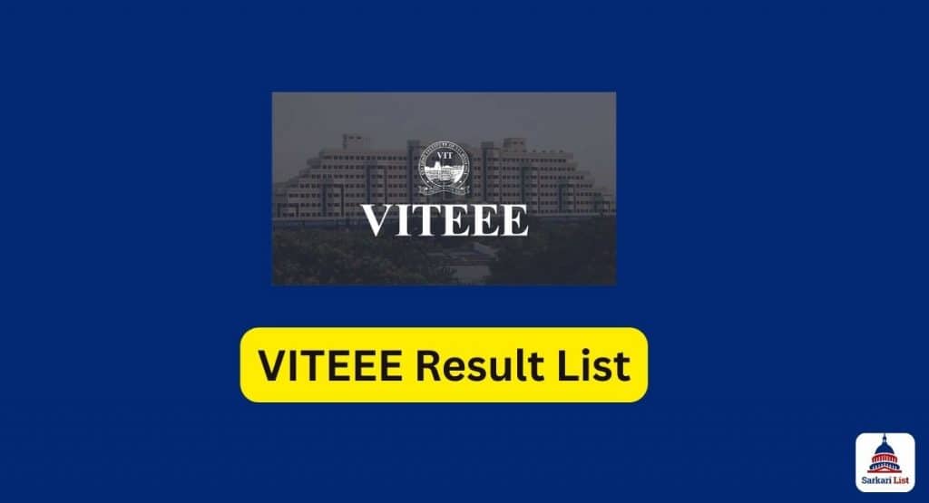 VITEEE Result 2025 List