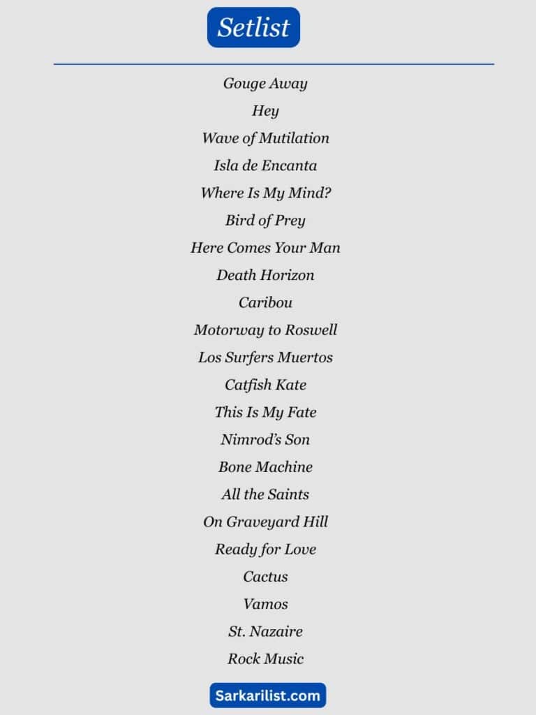 Pixies Setlist